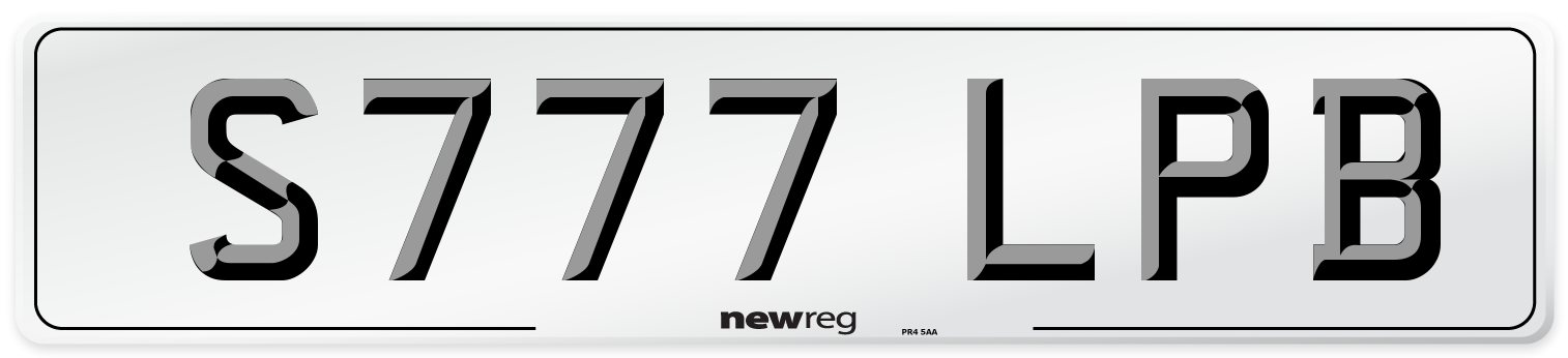 S777 LPB Number Plate from New Reg